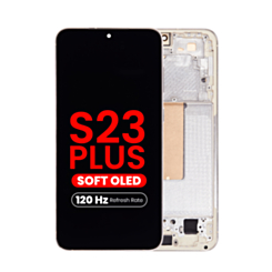 OLED Assembly with Frame for Galaxy S23 Plus (S916) (CREAM) (Aftermarket Pro Soft Oled / 120Hz)