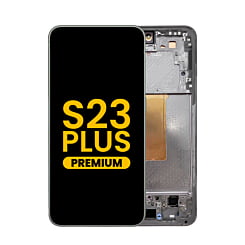 Buy the OLED assembly with frame for Galaxy S23 Plus S916 in phantom black. Premium quality.