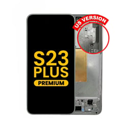 Stock up on the OLED assembly with frame for Galaxy S23 Plus 5G S916 in lime. US version, premium refurbished.
