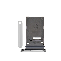 Order the Single SIM Card Tray for Galaxy S24 or S24 Plus in marble gray.

