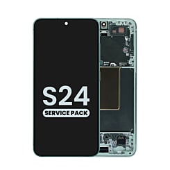 Grab the wholesale OLED Assembly with Frame for Galaxy S24 S921 in jade green, service pack.
