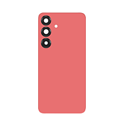 Order the Back Glass with Camera Lens and Adhesive for Galaxy S25 Plus in coral red with no logo.