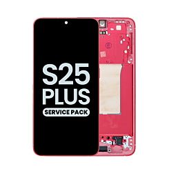 Shop the OLED Assembly with Frame for Galaxy S25 Plus, model S936, in coral red, service pack.