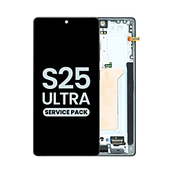 Shop the OLED Assembly with Frame for Galaxy S25 Ultra, model S938, in titanium black, service pack.