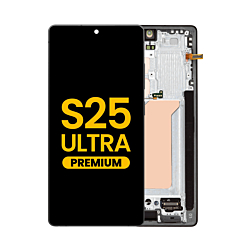 Order the OLED Assembly with Frame for Galaxy S25 Ultra, model S938, in titanium black, premium quality.