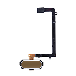 Purchase the gold fingerprint sensor with flex cable for Galaxy S6 Edge.