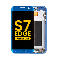 Purchase the OLED assembly with frame for Galaxy S7 Edge G935 in Coral Blue, premium.