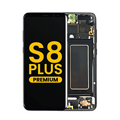 Grab wholesale deals on the OLED assembly with frame for Galaxy S8 Plus G955 in Midnight Black, premium.