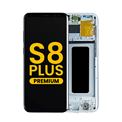 Stock up on the OLED assembly with frame for Galaxy S8 Plus G955 in Coral Blue, premium.