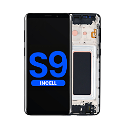 Buy the LCD assembly with frame for Galaxy S9 G960 in Midnight Black, aftermarket Incell.