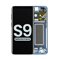 Buy the OLED assembly with frame for Galaxy S9 G960 in Coral Blue, service pack.
