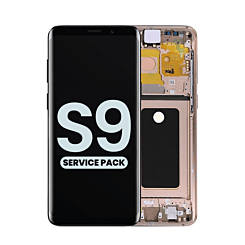 Stock up on the OLED assembly with frame for Galaxy S9 G960 in Sunrise Gold, service pack.
