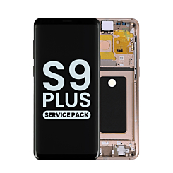 Stock up on the OLED assembly with frame for Galaxy S9 Plus G965 in Sunrise Gold, service pack.
