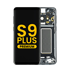 Buy the OLED assembly with frame for Galaxy S9 Plus G965 in Midnight Black, premium.