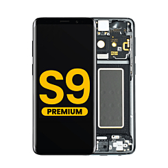 Buy the OLED assembly with frame for Galaxy S9 G960 in Midnight Black, premium.