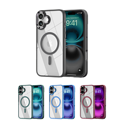 Shiny Magnetic Clear Cases for iPhone 16e / 17e (Only Ground Shipping)