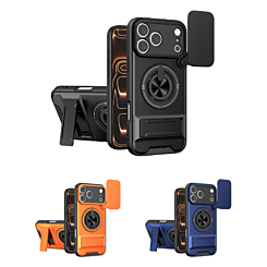 Shockproof Mag Safe Slide Lens Case with Ring Holder iPhone 17 Pro Max (Only Ground Shipping)