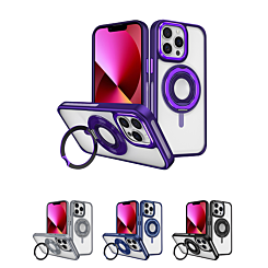 Skin Feel Transparent Case with Silicone Ring Holder for iPhone 15 Pro Max (Only Ground Shipping)