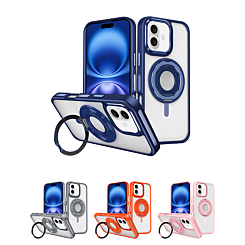 Skin Feel Transparent Case with Silicone Ring Holder for iPhone 16 Plus (Only Ground Shipping)