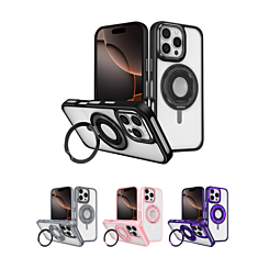 Skin Feel Transparent Case with Silicone Ring Holder for iPhone 16 Pro (Only Ground Shipping)