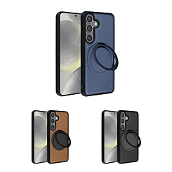 Slim Leather Case with Wireless Charging Kickstand for Galaxy S23 (Only Ground Shipping)