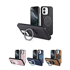 Slim Leather Case with Wireless Charging Kickstand for iPhone 16 (Only Ground Shipping)