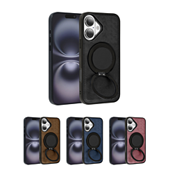 Slim Leather Case with Wireless Charging Kickstand for iPhone 17 (Only Ground Shipping)
