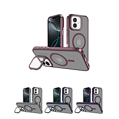 Slim Transparent Camera Stand Case with Wireless Charging for iPhone 16 (Only Ground Shipping)