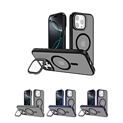 Slim Transparent Camera Stand Case with Wireless Charging for iPhone 15 Pro Max (Only Ground Shipping)