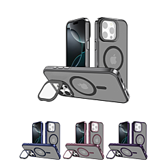 Slim Transparent Camera Stand Case with Wireless Charging for iPhone 15 Pro (Only Ground Shipping)