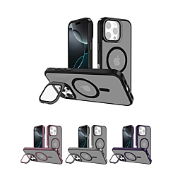 Slim Transparent Camera Stand Case with Wireless Charging for iPhone 16 Pro (Only Ground Shipping)