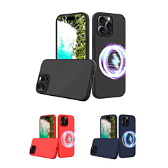 Soft Solid Silicone Case with Wireless Charging for iPhone 16 Pro Max (Only Ground Shipping)