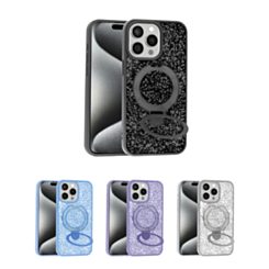 Sparkle Luxury Slim Case with Magnetic Kickstand for iPhone 15 Pro Max (Only Ground Shipping)