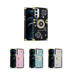 Square Acrylic Mirror Shiny Luxury Case with Ring for Galaxy S24 / S25 (Only Ground Shipping)