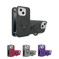 Support Heavy Duty Case with Wireless Charging Kickstand for iPhone 14 Plus / 15 Plus