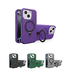 Support Heavy Duty Case with Wireless Charging Kickstand for iPhone 15 (Only Ground Shipping)