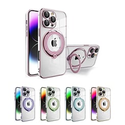 iPhone 16 Pro Magnetic Clear Cases with Magsafe Ring Stand (Only Ground Shipping)