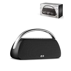 SYMPHONY Waterproof Luxe Fabric Speaker with Metal Handle - BLACK (Only Ground Shipping)