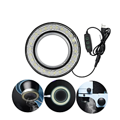High Brightness Microscope Dustproof LED Adjustable Ring Light Illuminator Lamp (Only Ground Shipping)