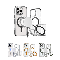 Thin Magnetic Clear Case with Camera Stand Kickstand for iPhone 16 Pro Max (Only Ground Shipping)