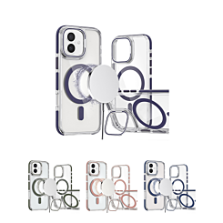 Thin Magnetic Clear Case with Camera Stand Kickstand for iPhone 16 (Only Ground Shipping)