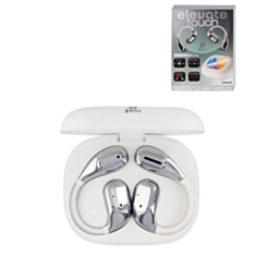 ELEVATE On-Ear True Wireless Earbuds with Touchscreen Smart Case (WHITE) (Only Ground Shipping)