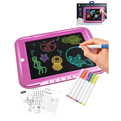 9" Kids Drawing Light Up Tracing Pad - PINK (Only Ground Shipping)
