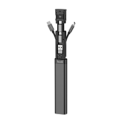 Budi 9 in 1 Essential Travel Charging &amp; Data Sync Cable Stick - BLACK (Only Ground Shipping)