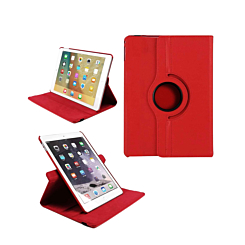 Universal 11"  360 Degree Rotating Leather Swivel Stand Case- RED (Only Ground Shipping)