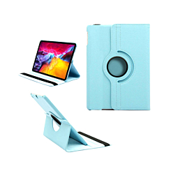 Universal 11"  360 Degree Rotating Leather Swivel Stand Case- LIGHT BLUE (Only Ground Shipping)
