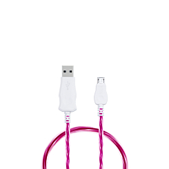 Visible USB A-M Flowing LED Fast Charging Cable (PINK) (3ft) (5W) (Only Ground Shipping)