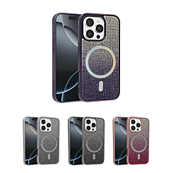 Wireless Charging Bling Diamond Crystal Case for iPhone 16 Pro (Only Ground Shipping)