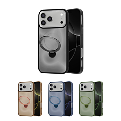 Wireless Charging Case with Built-in Rotating Ring Stand for iPhone 17 Pro (Only Ground Shipping)