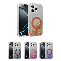 Wireless Charging Protective Glitter Liquid Bumper Case for iPhone 13 Pro Max